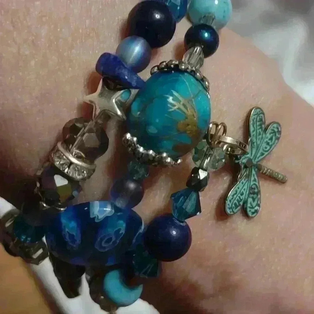 "I'll Be Waiting For You, Down Near The Ocean" Handcrafted Wire Wrap Bracelet - Picture 5 of 5